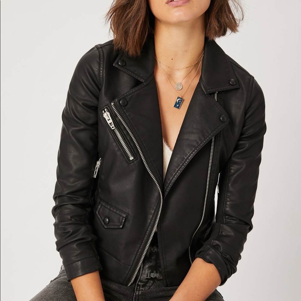 New Anthropologie Misty Faux Leather Moto Jacket 1X